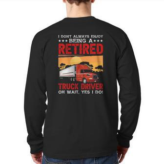 Trucker Semi Trailer Truck Driver Back Print Long Sleeve T-shirt | Mazezy