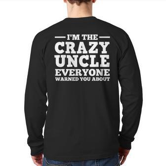 Uncle For Men Dad Brother Crazy Uncle Lovers Back Print Long Sleeve T-shirt | Mazezy