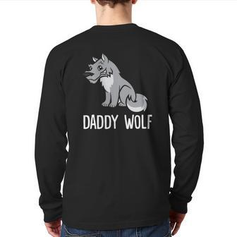 Wolf Lover Daddy Wolf Back Print Long Sleeve T-shirt | Mazezy