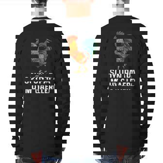 Gallero Peleas De Gallo Para Papá Gallero Camiseta Back Print Long Sleeve T-shirt | Mazezy
