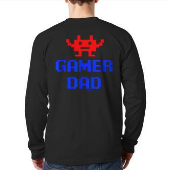 Gamer Dad Gaming V2 Back Print Long Sleeve T-shirt | Mazezy