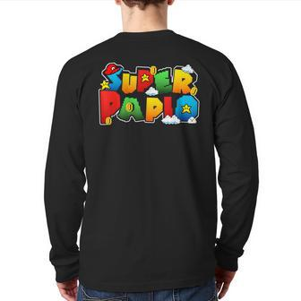 Gamer Super Papio Father Day For Papa Back Print Long Sleeve T-shirt | Mazezy CA
