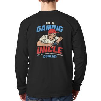 Gamer Uncle Gaming Gaming Dad Back Print Long Sleeve T-shirt | Mazezy CA