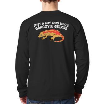 Gargoyle Gecko Boy Just A Boy Who Loves Gargoyle Geckos Back Print Long Sleeve T-shirt - Monsterry AU