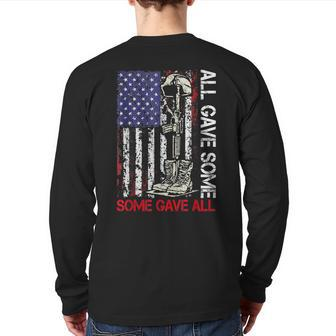 All Gave Some Some Gave All Flag Veteran Memorial's Day Men Back Print Long Sleeve T-shirt | Mazezy
