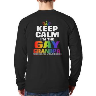 The Gay Grandpa Gay Lgbt Back Print Long Sleeve T-shirt | Mazezy