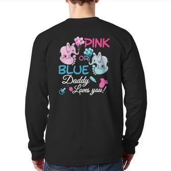 Gender Reveal Party Supplies Daddy Loves You Cute Mens Back Print Long Sleeve T-shirt | Mazezy