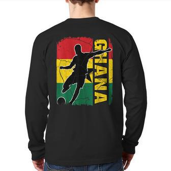 Ghana Soccer Team Ghanaian Flag Jersey Football Fans Back Print Long Sleeve T-shirt - Monsterry UK