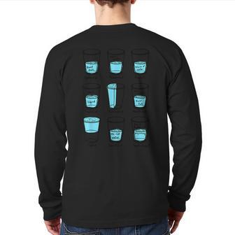 Glass Half Empty Meme Psychologist Edition Back Print Long Sleeve T-shirt - Monsterry UK