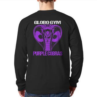 Globos Gyms Purples Cobrases Dodgeball Gym Back Print Long Sleeve T-shirt | Mazezy
