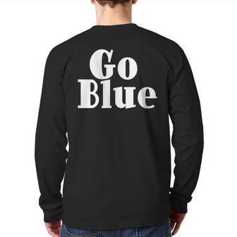Go Blue Team Spirit Gear Color War Royal Blue Wins The Game Back Print Long Sleeve T-shirt - Monsterry UK
