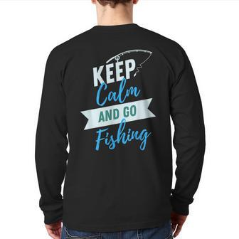Go Fishing From Kids Father's Day Dad T Back Print Long Sleeve T-shirt | Mazezy