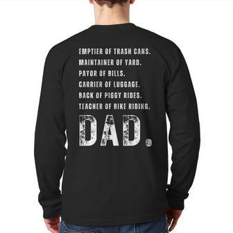 Goat Dad Best Dad Ever For Dad Husband Father's Back Print Long Sleeve T-shirt | Mazezy