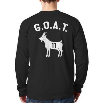 Goat Number 11 Greatest Of All Time Dad Joke Back Print Long Sleeve T-shirt | Mazezy