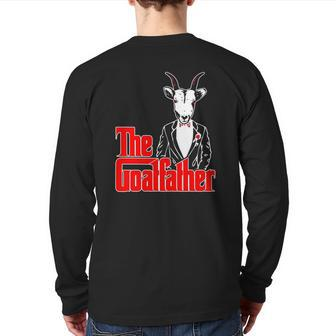 The Goatfather Goat Lover Animal Back Print Long Sleeve T-shirt | Mazezy