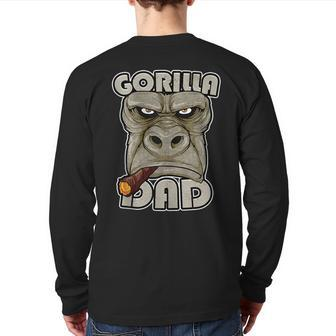 Gorilla Dad Ape Monkey Gorilla For Dad Back Print Long Sleeve T-shirt | Mazezy