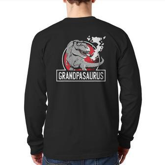 Grampasaurus Rex Grandfather Grampa Dinosaurs Grandpasaurus Back Print Long Sleeve T-shirt | Mazezy AU
