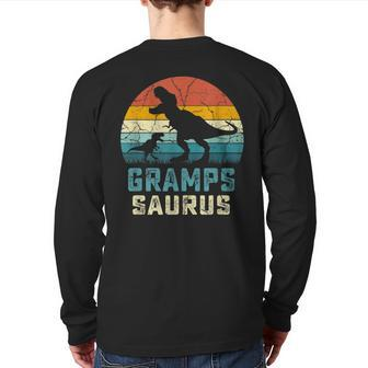 Grampssaurus Fathers Day T Rex Gramps Saurus For Men Dad Back Print Long Sleeve T-shirt | Mazezy