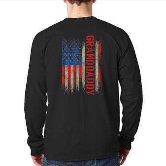 Granddaddy American Flag For Men Father's Day Back Print Long Sleeve T-shirt | Mazezy