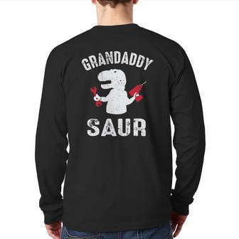 Granddaddy Saurus rex Grandpasaurus Back Print Long Sleeve T-shirt | Mazezy