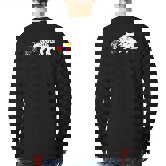 Grandpa Bear Autism Awareness Papa Dad Men Back Print Long Sleeve T-shirt | Mazezy