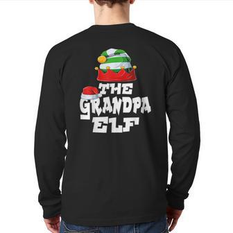 Grandpa Elf Family Matching Christmas Group Pajama Pj Back Print Long Sleeve T-shirt | Mazezy