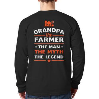 Grandpa The Farmer The Man The Myth The Legend Back Print Long Sleeve T-shirt | Mazezy UK