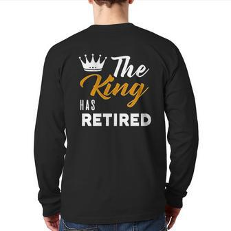 Grandpa King Retired Back Print Long Sleeve T-shirt | Mazezy