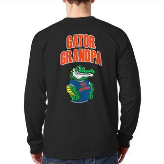 Grandpa Gator Back Print Long Sleeve T-shirt | Mazezy