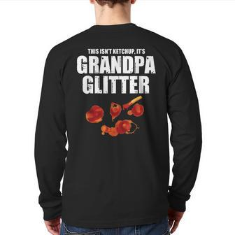 Grandpa Glitter Graphic For Grandfather Back Print Long Sleeve T-shirt | Mazezy