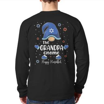 Grandpa Gnome Hanukkah Family Matching Pajama Back Print Long Sleeve T-shirt | Mazezy AU