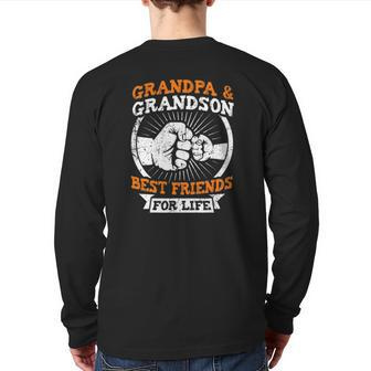 Grandpa And Grandson Best Friends For Life Grandfather Back Print Long Sleeve T-shirt | Mazezy