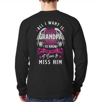 Grandpa In Heaven Grandpa In Heaven Back Print Long Sleeve T-shirt | Mazezy