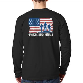 Grandpa Hero Veteran United States Of America Back Print Long Sleeve T-shirt | Mazezy