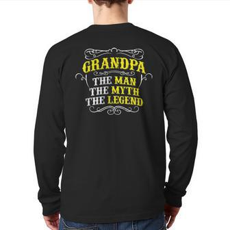 Grandpa The Man The Myth The Legend T Back Print Long Sleeve T-shirt | Mazezy DE