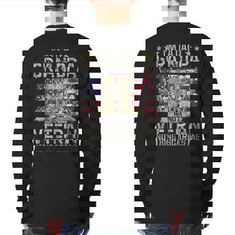 Grandpa For Men Fathers Day I'm A Dad Grandpa Vetera Back Print Long Sleeve T-shirt | Mazezy