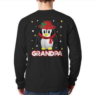 Grandpa Penguin Matching Family Christmas Squad Back Print Long Sleeve T-shirt | Mazezy