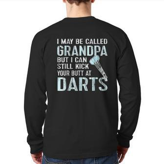 Grandpa Team League Darts Back Print Long Sleeve T-shirt | Mazezy