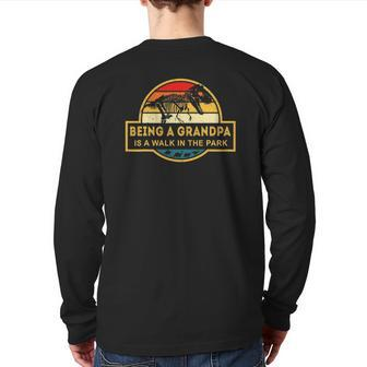 Being A Grandpa Is Like A Walk In A Park Back Print Long Sleeve T-shirt | Mazezy