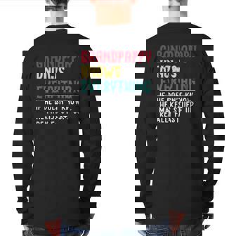 Grandpappy Know Everything Father's Day For Grandpappy Back Print Long Sleeve T-shirt | Mazezy