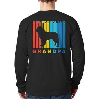 Grandparent Grandpa Newfoundland Back Print Long Sleeve T-shirt | Mazezy