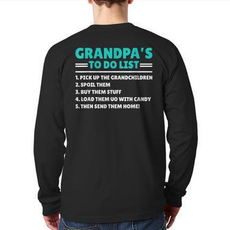 Grandpa's To Do List Back Print Long Sleeve T-shirt | Mazezy