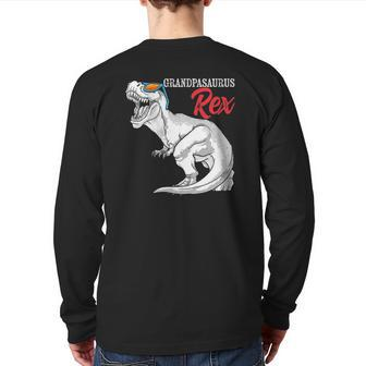 Grandpasaurus Rex Dinosaur Grandpa Saurus Family Matching Back Print Long Sleeve T-shirt | Mazezy