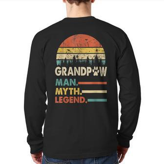 Grandpaw Man My Legend Vintage For Mens Grandpa Dad Back Print Long Sleeve T-shirt | Mazezy
