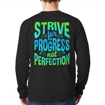 Growth Mindset Inspirational Motivational Empowering Back Print Long Sleeve T-shirt - Monsterry