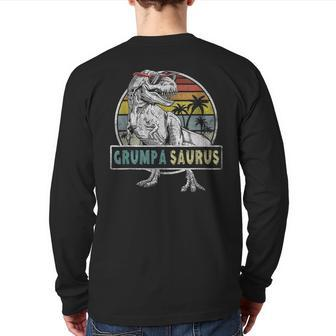 Grumpasaurus Fathers Day T Rex Grumpa Saurus Men Dad Back Print Long Sleeve T-shirt | Mazezy