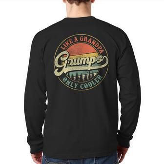 Grumps Like A Grandpa Only Cooler Vintage Retro Grandfather Back Print Long Sleeve T-shirt | Mazezy CA