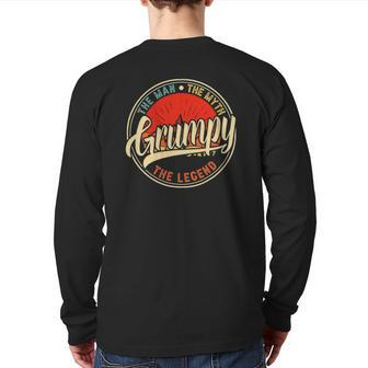 Grumpy The Man The Myth The Legend Father's Day Back Print Long Sleeve T-shirt | Mazezy