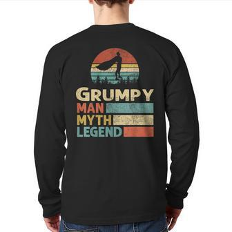 Grumpy Man Myth Legend Vintage For Mens Dad Father Back Print Long Sleeve T-shirt | Mazezy