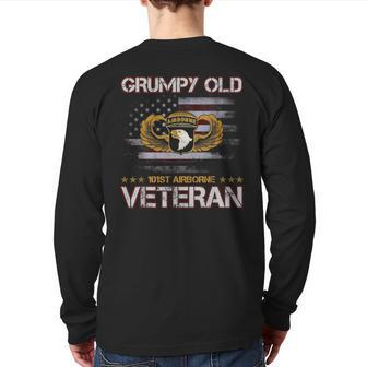 Grumpy Old 101St Airborne Division Veteran T Mens Back Print Long Sleeve T-shirt | Mazezy